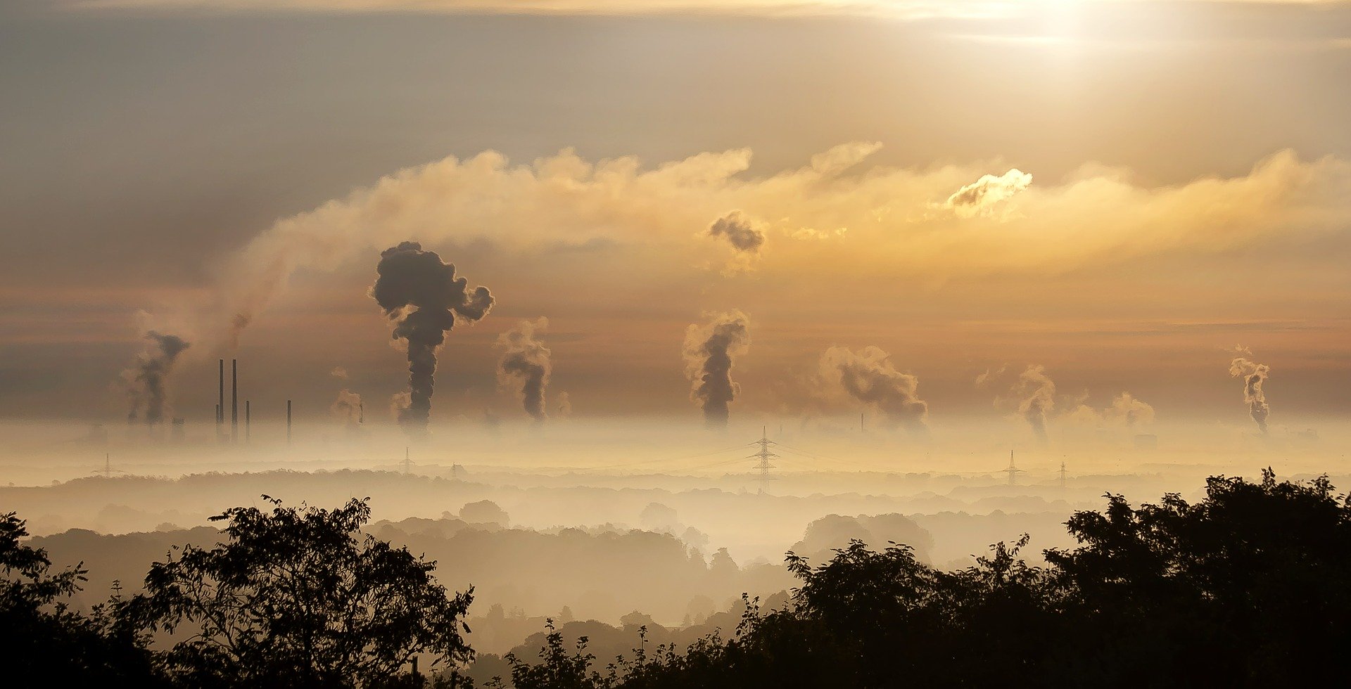 smokestack sunset