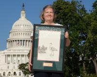 Alicia Mozian with NWA award