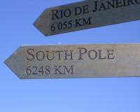 South Pole Sign - 6248 KM away