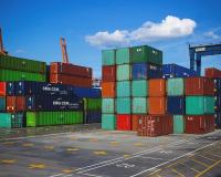 shipping containers on a dock