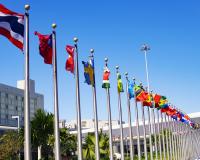 International flags outside UN