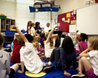 Children in class, Amanda Mills